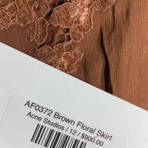 NWT Acne Studios Lightweight georgette fabric with floral embroidery Size 12(42) - Picture 7 of 12